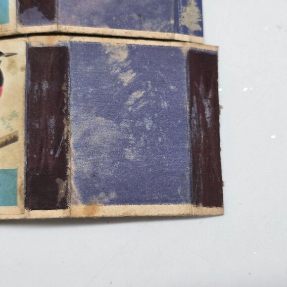 Vintage Bird Illustration Safety Matches Box Oranje Troepiaal, Indische Nonparei - Picture 4 of 6